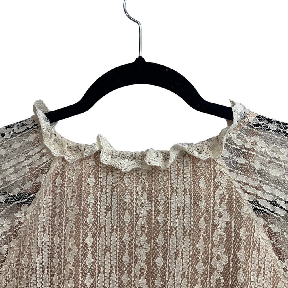 Sundance Lady Annie Embroidered Mesh Dress Lace Tiered V Neck Small Country Chic - Picture 8 of 12